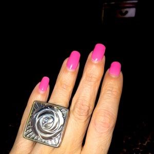 Rare black opal Rose engraved Ring in Wood Band